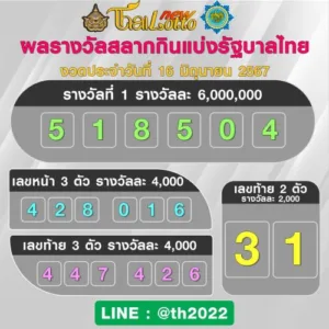 ตรวจหวย 1 มิ.ย. 2567